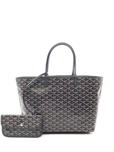 Pre-owned Goyard 2020s Saint Louis Pm Tote Bag In Blue