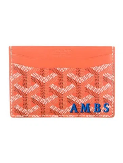 Pre-owned Goyard 2021 Ine Card Holder In Orange