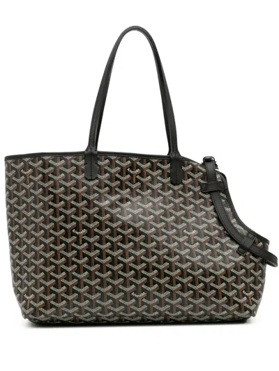 Pre-owned Goyard 2021 Ine Chien-gris Pet Carrier Travel Bag In Black