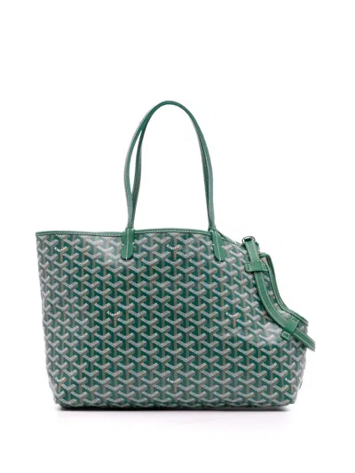 Pre-owned Goyard 2021 Ine Chien-gris Pet Carrier Travel Bag In Green