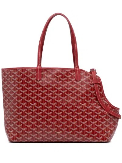 Pre-owned Goyard 2021 Ine Chien-gris Pet Carrier Travel Bag In Red