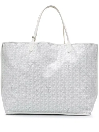 Pre-owned Goyard 2021 Ine Reversible Anjou Gm Tote Bag In White
