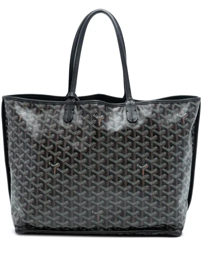 Pre-owned Goyard 2021 Ine Reversible Anjou Pm Tote Bag In Black