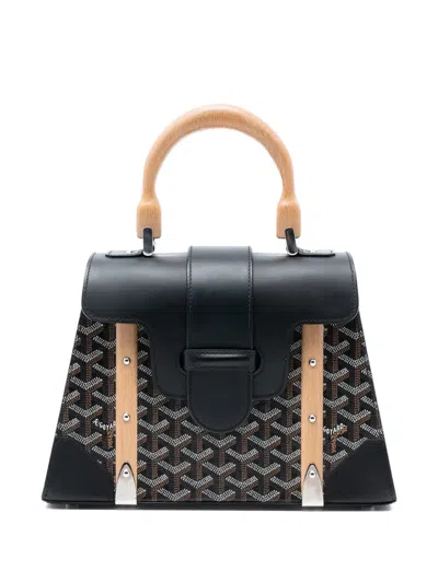 Pre-owned Goyard 2021 Ine Saigon Structured Pm Satchel In Black