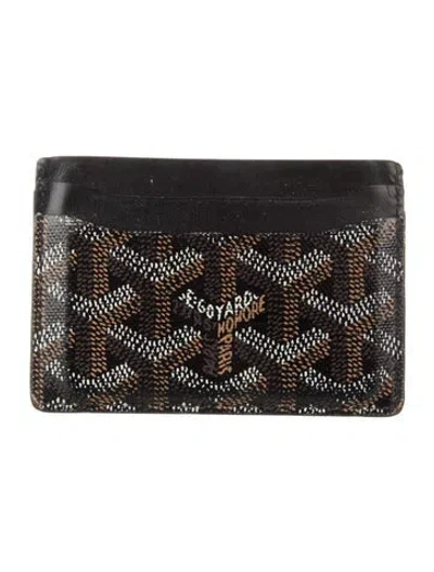 Pre-owned Goyard 2021 Ine Saint Sulpice Card Case Wallet In Black