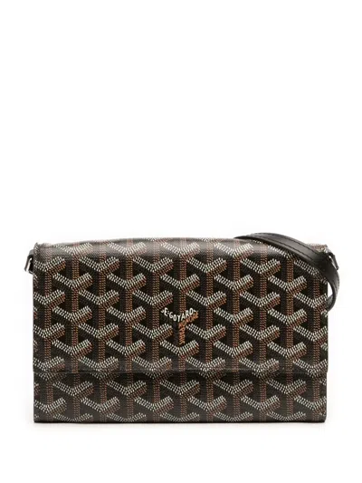 Pre-owned Goyard 2021 Ine Varenne Continental Wallet On Strap Crossbody Bag In Black