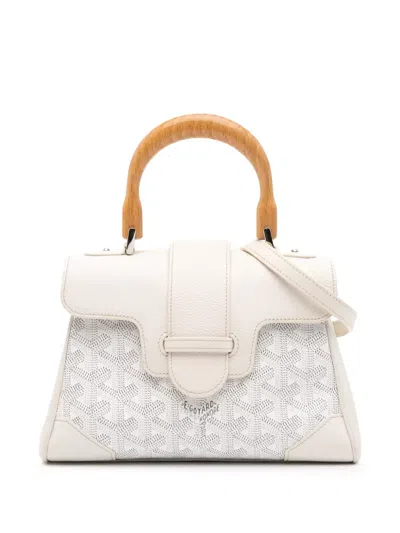 Pre-owned Goyard 2021 Mini Ine Saigon Souple Satchel In 白色
