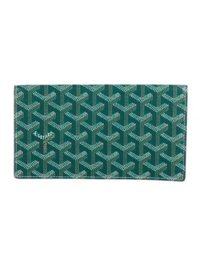 Pre-owned Goyard 2021 Monogram Pattern Continental Wallet In Green