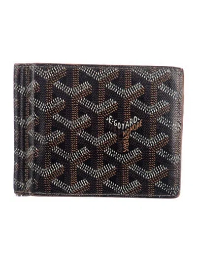 Pre-owned Goyard 2021 Printed Bifold Wallet In Black
