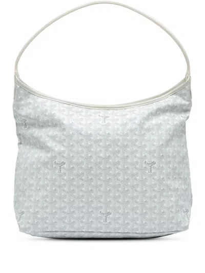 Pre-owned Goyard 2022 Ine Boheme Hobo Shoulder Bag In White