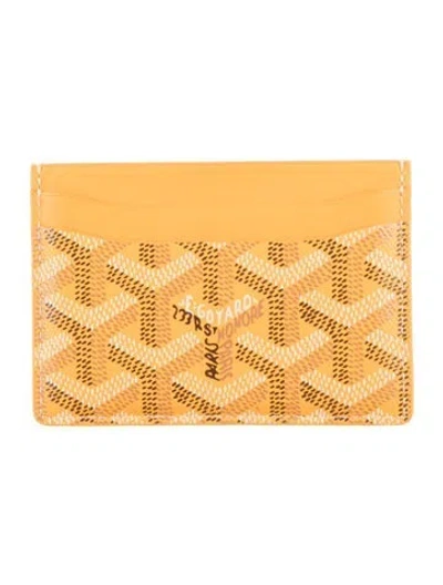Pre-owned Goyard 2022 Ine Card Holder In Orange