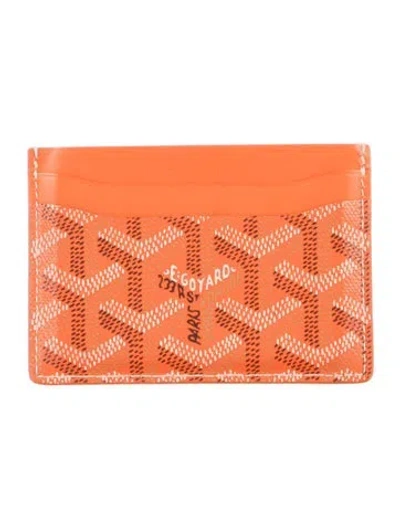 Pre-owned Goyard 2022 Ine Card Holder In Orange