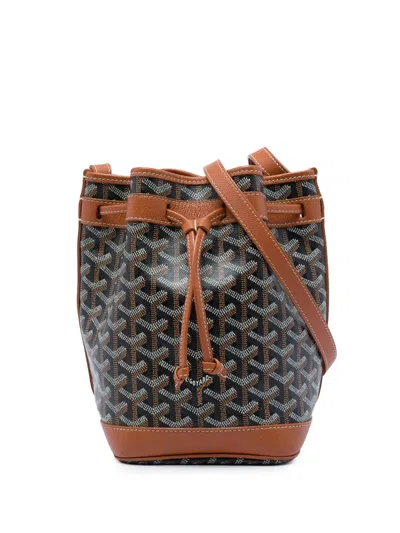 Pre-owned Goyard 2022 Ine Petite Flot Bucket Bag In Black