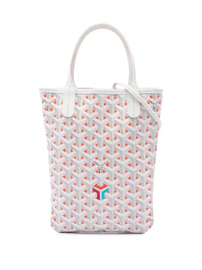 Pre-owned Goyard 2022 Ine Poitiers Claire Voie Satchel In White