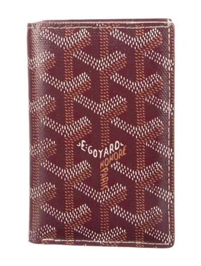 Pre-owned Goyard 2022 Saint Pierre Card Holder In Burgundy