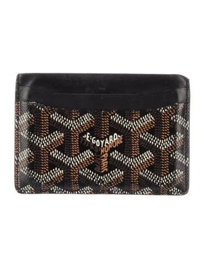 Pre-owned Goyard 2022 St. Sulpice Card Holder In Black