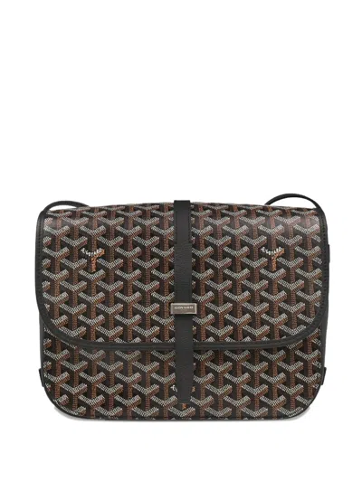 Pre-owned Goyard 2023 Belvedere Chevron Shoulder Bag In Brown