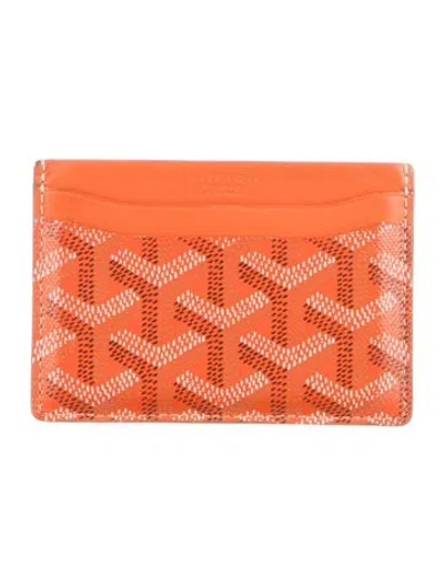 Pre-owned Goyard 2023 Ine Card Holder In Orange
