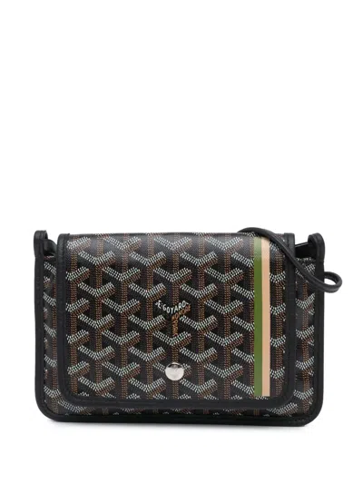 Pre-owned Goyard 2023 Ine Plumet Pocket Wallet Crossbody Bag In Black