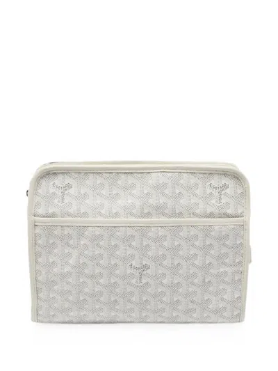 Pre-owned Goyard 2023 Jouvence Pm Ine Toiletry Pouch In White