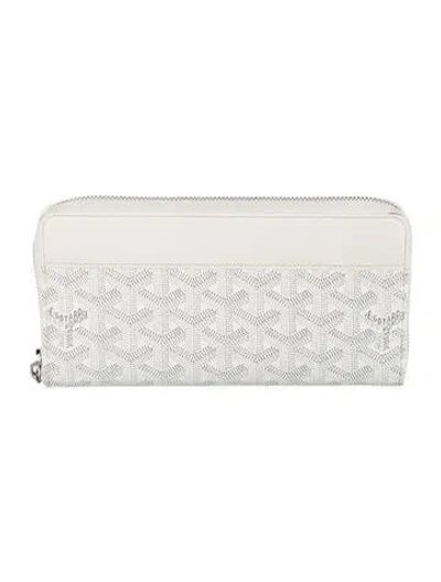 Pre-owned Goyard 2023 Matignon Gm Continental Wallet In White
