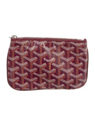 Pre-owned Goyard 2023 Mini Senat Wallet In Burgundy