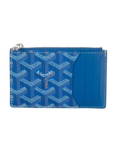 Pre-owned Goyard 2024 Bourbon Card Holder Card Holder In Blue