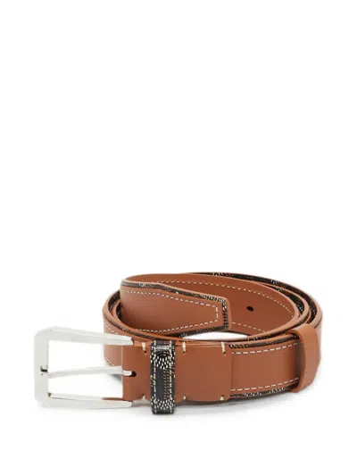 Pre-owned Goyard 2024 Fregate Leather Belt In Neutral