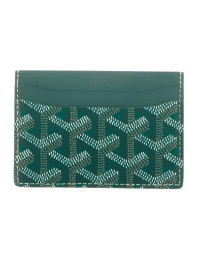 Pre-owned Goyard 2024 Ine Card Holder In Green
