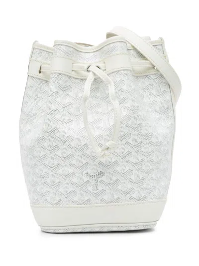 Pre-owned Goyard 2024 Ine Petit Flot Bucket Bag In White
