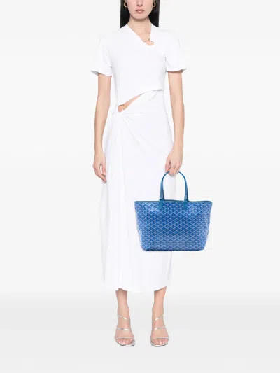 Pre-owned Goyard 2024 Ine Saint Louis Pm Tote Bag In Blue