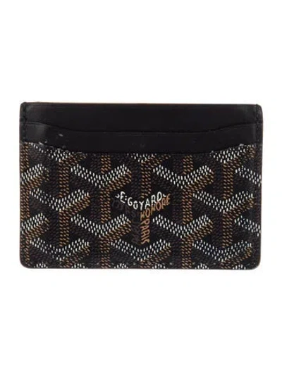 Pre-owned Goyard 2024 Ine Saint Sulpice Card Case Card Holder In Black