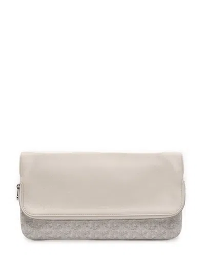 Pre-owned Goyard 2024 Ine Sainte Marie Mm Clutch Bag In White