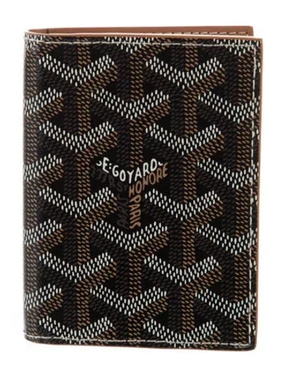Pre-owned Goyard 2024 Printed Card Holder W/ Tags In Black