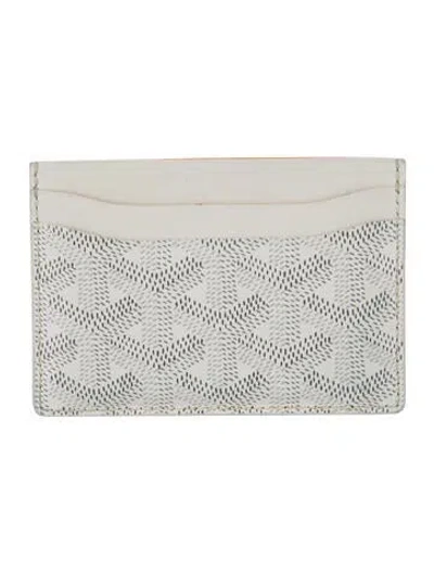 Pre-owned Goyard 2024 Printed Card Holder In White