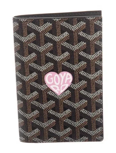 Pre-owned Goyard 2025 Ine Heart Passport Holder In Black