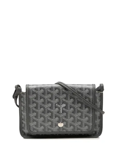 Pre-owned Goyard 2025 Ine Plumet Pocket Wallet Crossbody Bag In Grey