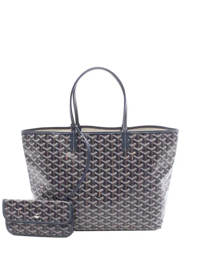 Pre-owned Goyard 2025 Ine Saint Louis Pm Tote Bag In Blue