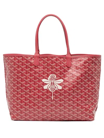 Pre-owned Goyard 2025 Limited Edition Ine Le Jardin Reversible Saint Louis Pm Tote Bag In Pink