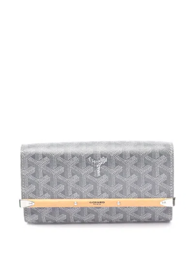 Pre-owned Goyard 2025 Mini Ine Monte Carlo Clutch Pouch In Gray