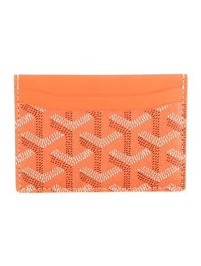 Pre-owned Goyard 2025 Saint Sulpice Card Holder In Orange