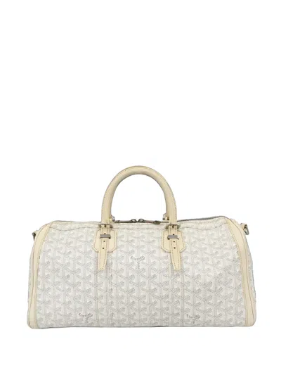 Pre-owned Goyard 40 Croisiere Handbag In White