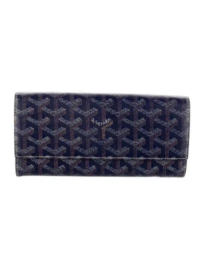 Pre-owned Goyard 703272 Ine Wallet In Blue