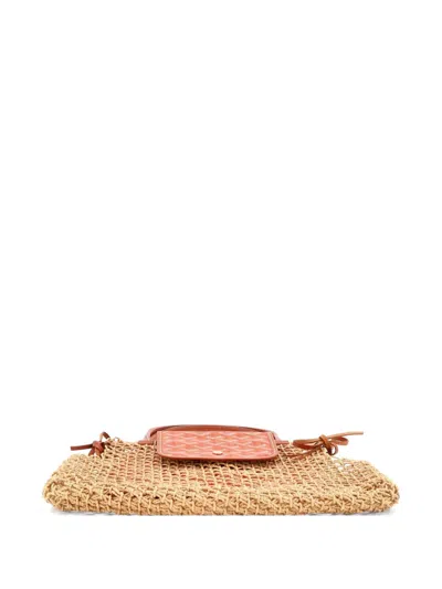 Pre-owned Goyard Aligre Bag Raffia Net With Coated Canvas Tote Bag In Neutral