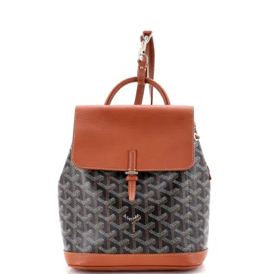 Pre-owned Goyard Alpin Backpack Coated Canvas Mini In Brown