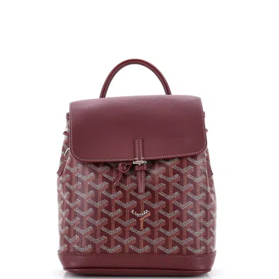 Pre-owned Goyard Alpin Backpack Coated Canvas Mini In Red