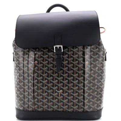 Pre-owned Goyard Alpin Backpack Coated Canvas Mm In Black