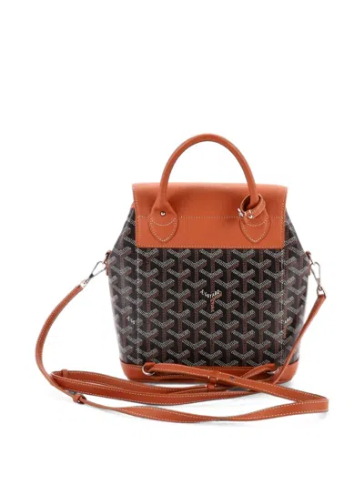 Pre-owned Goyard Alpin Coated Canvas Mini Backpack In Black
