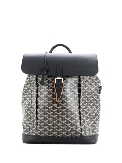 Pre-owned Goyard Alpin Coated Canvas Mm Backpack In Black