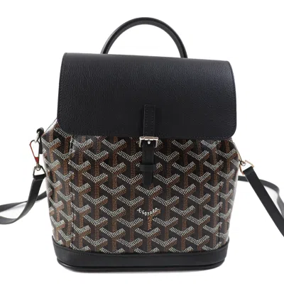 Pre-owned Goyard Alpin Mini 3way Leather Backpack In Black